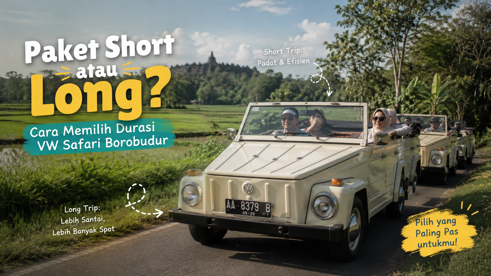 Suasana perjalanan paket VW Borobudur menyusuri desa wisata