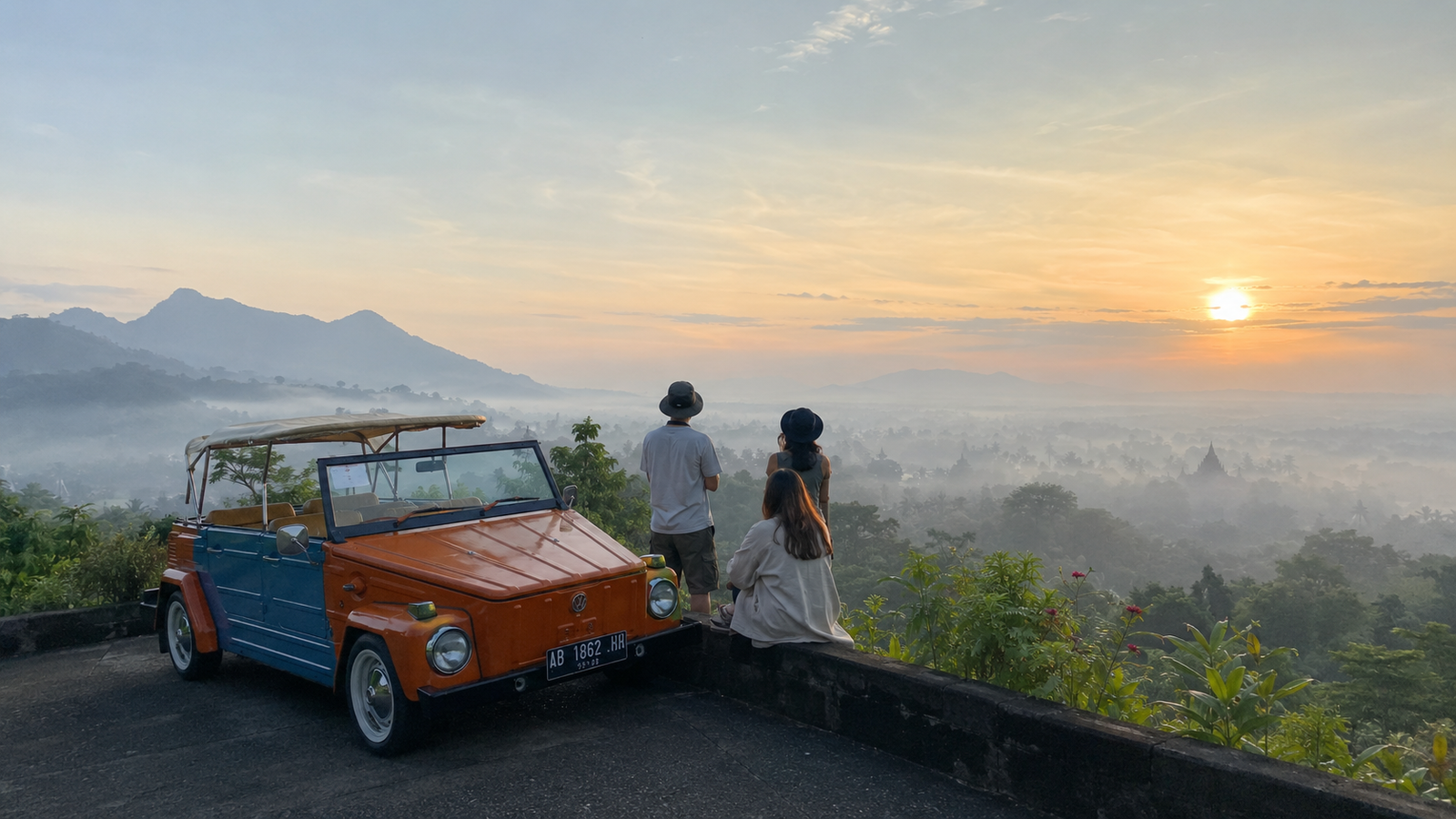 VW Borobudur Karangrejo terparkir di dekat Gereja Ayam Bukit Rhema
